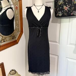 VTG Y2K Love Soup Black Floral Embroidered Mesh Dark Coquette Mini Dress S/M